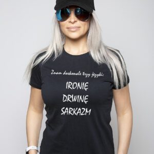 koszulka z nadrukiem znam trzy języki